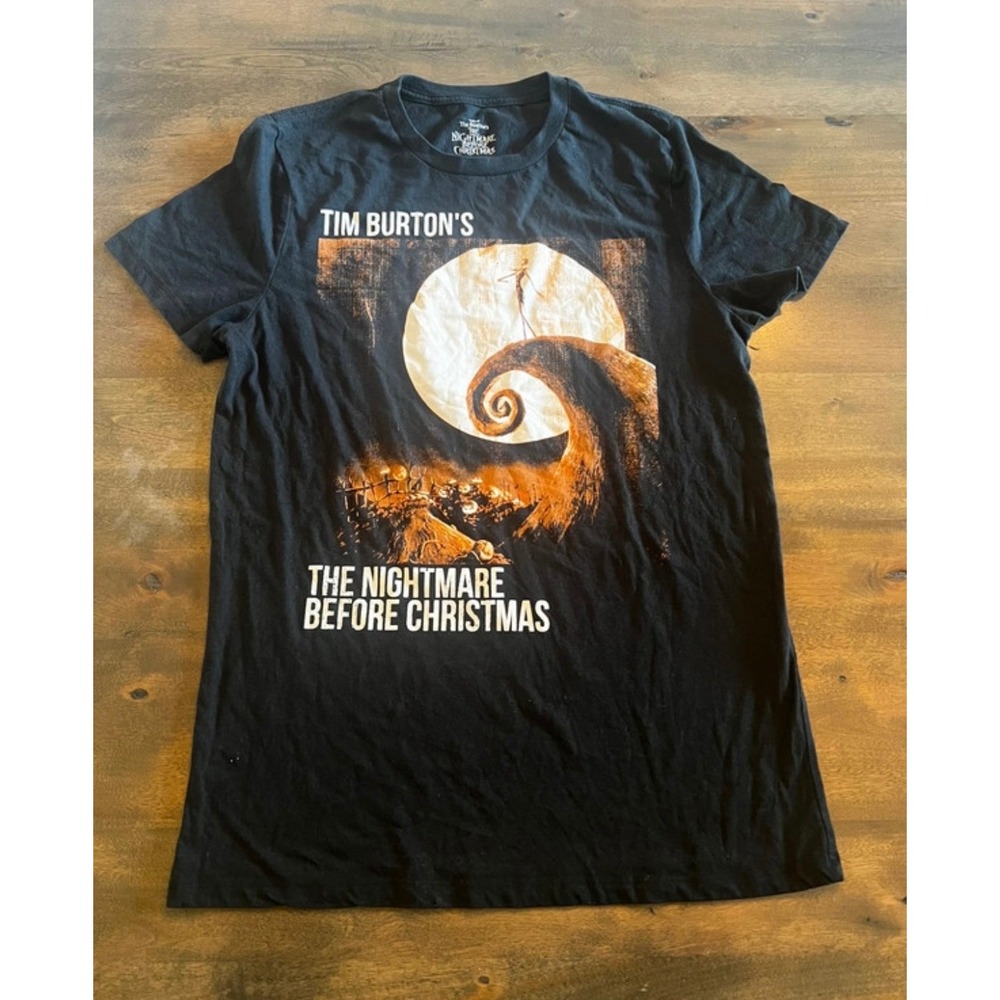 Disney Nightmare Before Christmas Jack Skellington Black Graphic Tee Shirt M